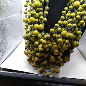 necklace multi strand Wood Black Corded  #2